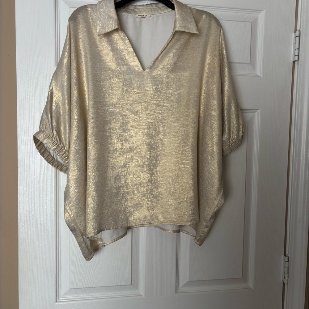 JODIFL Metallic Gold Blouse